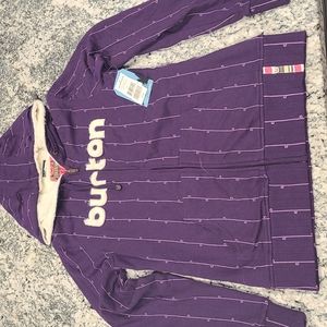 BNWT Small Burton fur lined zip up sweatshirt